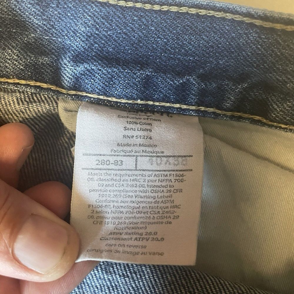 Carhartt FR Fire‎ Resistant Blue Jeans Mens Size 40 Denim Workwear Pants - Picture 6 of 14